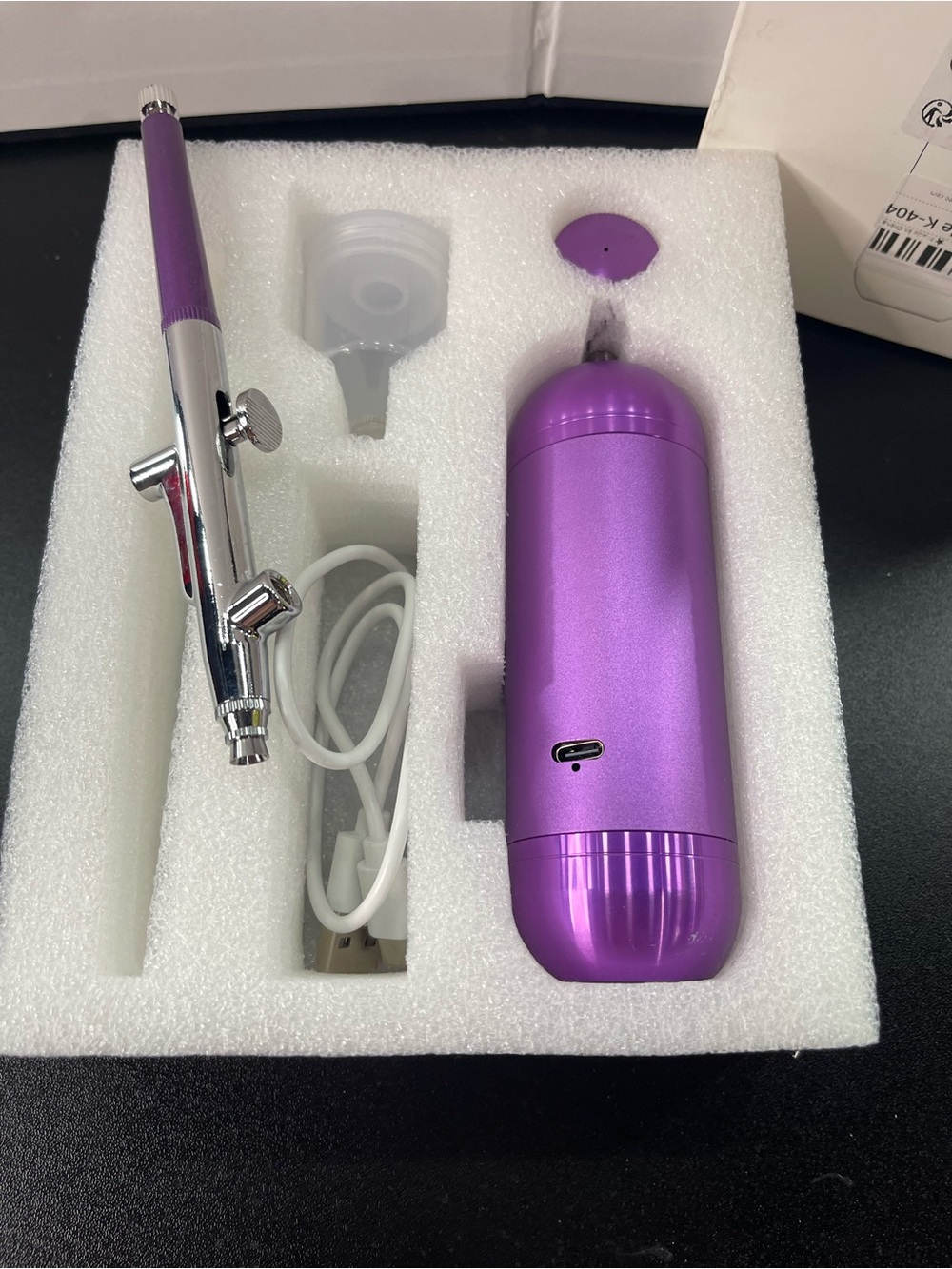 PEICON Purple and Green Airbrush Kit Packaging
